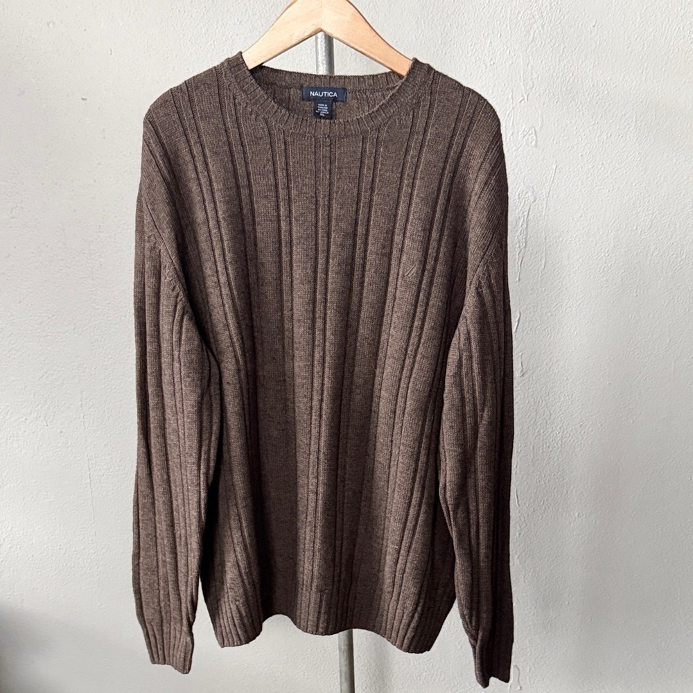 Nautica Ribbed Knit Sweater Mens XL
